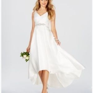 $490 ADRIANNA PAPELL Womens WHITE SLEEVELESS EMBEL